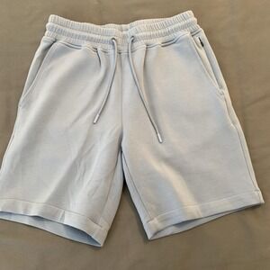 Infinity Shorts Mens Small Blue Sweat Linearflex Stretch Drawstring Casual